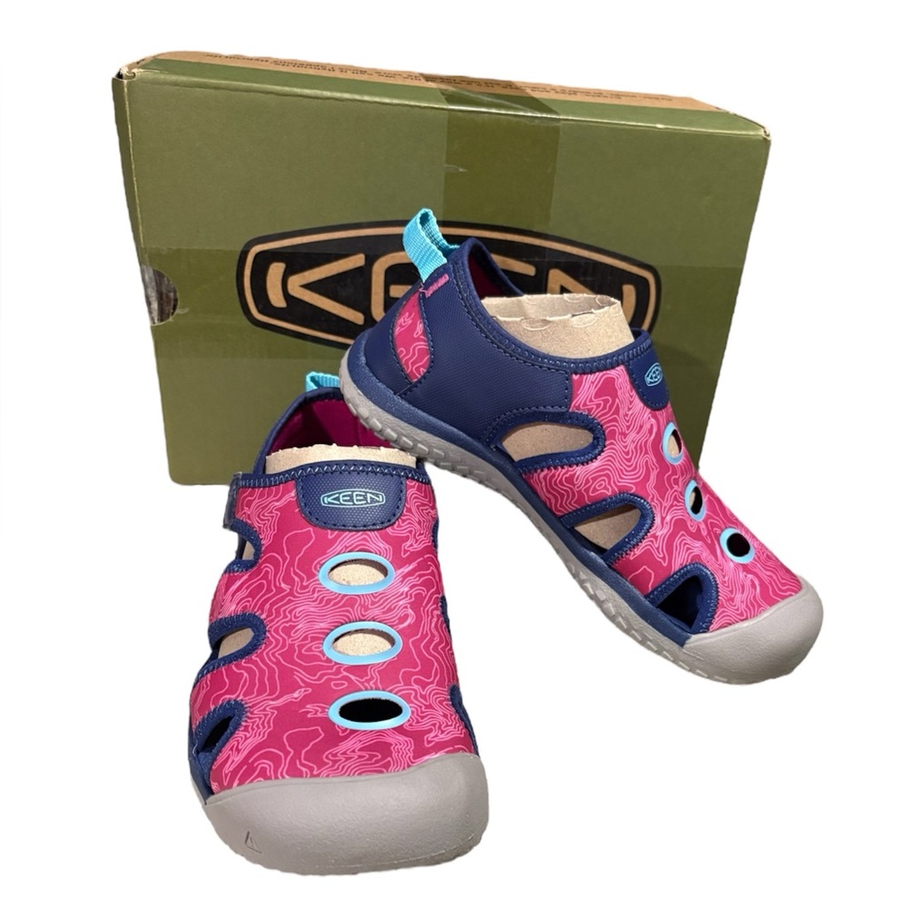 NIB! Keen Kid’s Stingray Blue Depths Festival‎ Fuchsia Waterproof Sandals - SZ 3